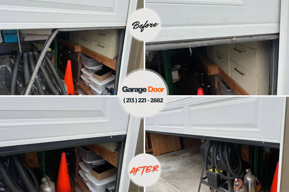 Before and after: garage door spring repair Annandale, MN